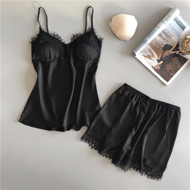 Product Introduction of Women's Underwear Women's Camisole Dress Set Ice Silk Lightweight Nightdress Home Nightdress Soft and Comfortable sexy pajamas 16