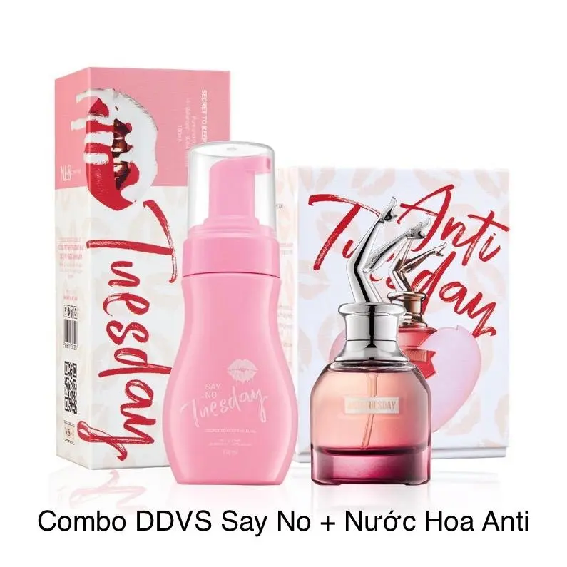 [Không kèm dưỡng hồng] Combo Dung dịch vệ sinh say no tuesday và nước hoa anti tuesday không cồn không hương liệu chai 30ml Nữ