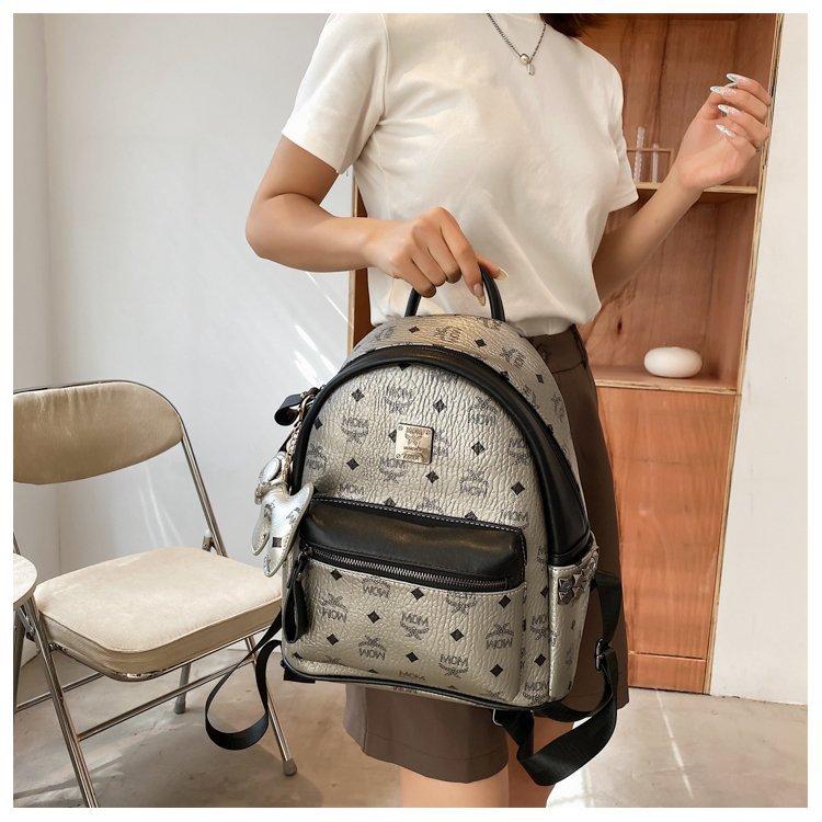 Product Introduction of 2024 factory wholesale Women's backpack Korean-style fashion Pu retro classic presopbackpack letter rivet women's backpack 10