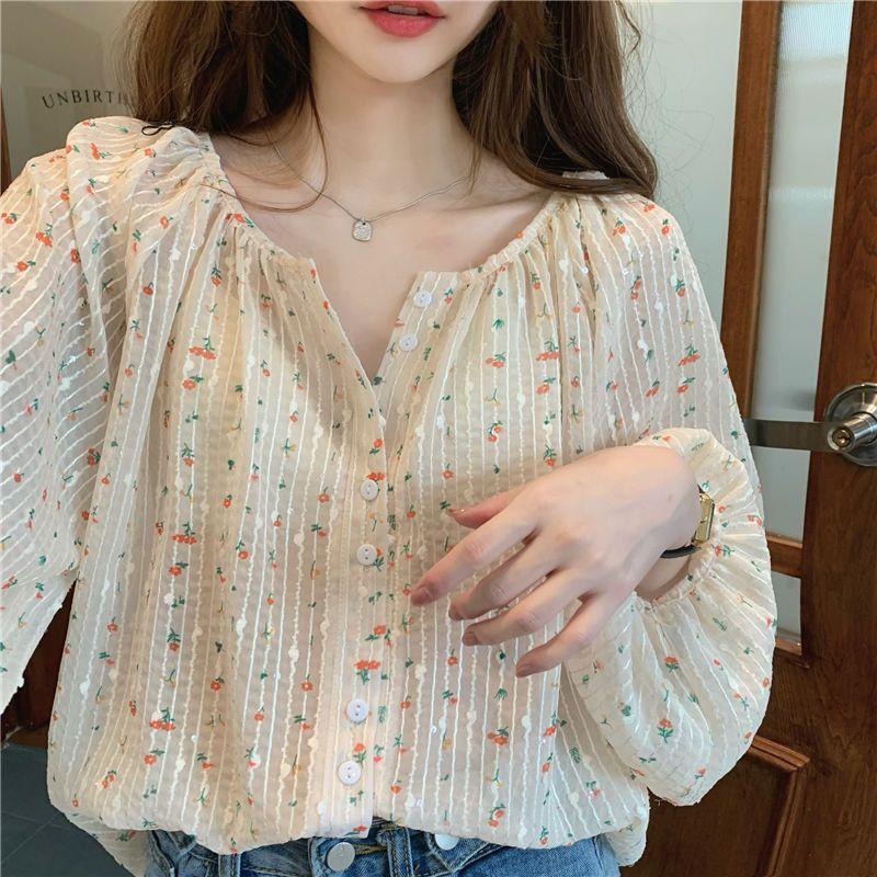 Product Introduction of Women's Shirt Spring Summer 2025 New Gentle Style Long Sleeve Floral Niche Sweet Unique Top 5