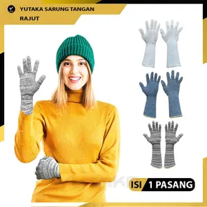 Termurah Sarung Tangan Rajut Musim Dingin Abu /terlaris - Putih