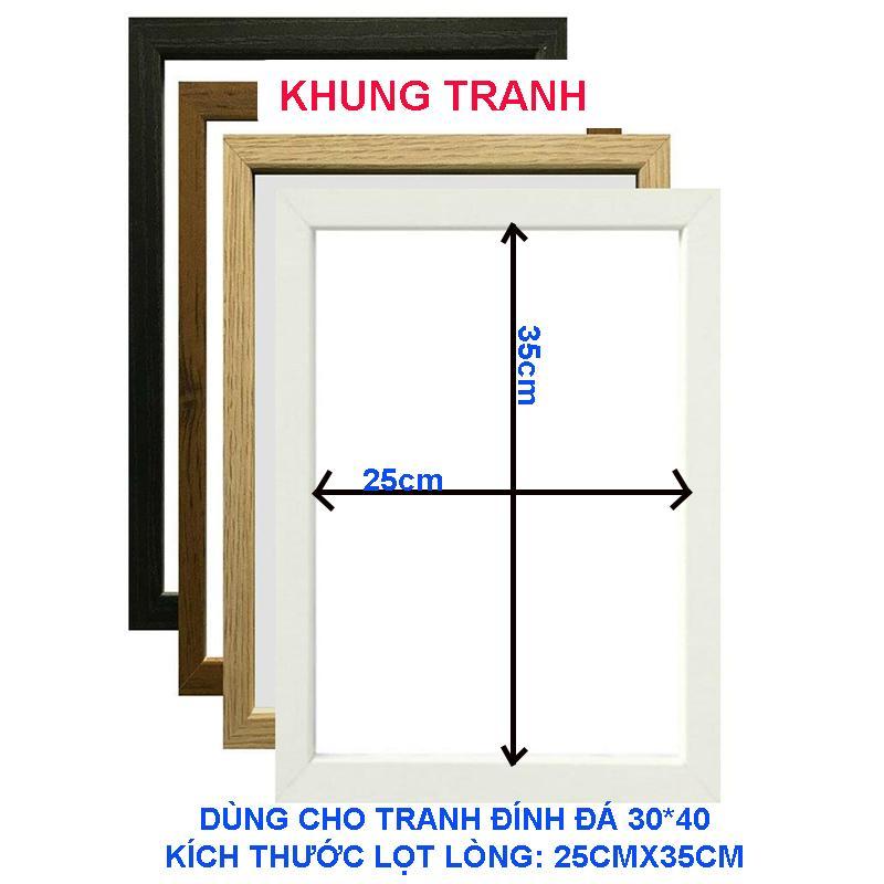 Khung Tranh Đính Đá Kích Thước Lọt Lòng 25cm x 35cm - Khung Tranh Đính Đá 30*40 - Khung Ảnh Treo Tường BẢO HÀNH GÃY VỠ Decor Decor Phòng