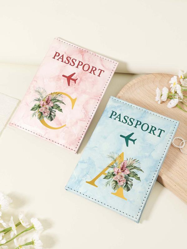 Letter Pattern Passport Holder, Fashionable Hot Stamping Passport Holder, Simple Casual Passport Holder, Bank Card, Credit Card, Transportation Card Holder 7