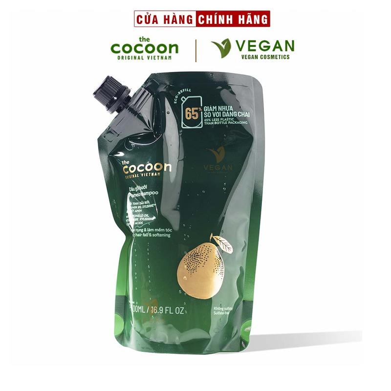 Túi Refill - Dầu gội bưởi Cocoon giúp giảm gãy rụng và làm mềm tóc 500ml