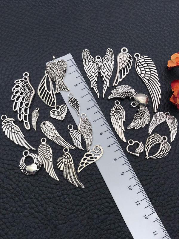 Mixed Style Angel Wing Design Pendant, Fashionable Jewelry Accessories for Bracelet & Necklace & Earrings Making, DIY Jewelry Making Accessories 5