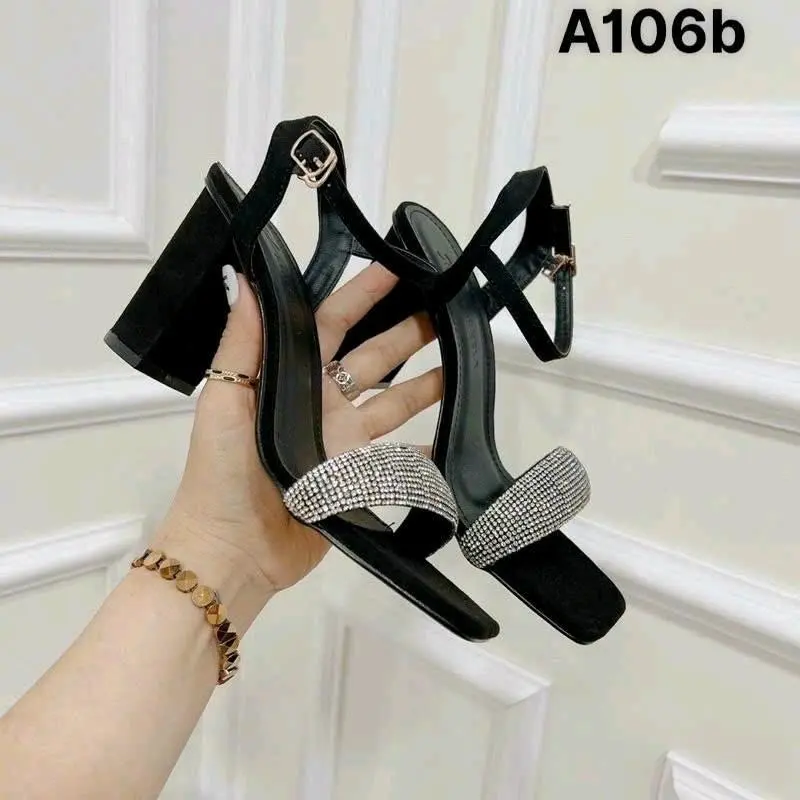 Giày cao gót 9 phân, quai phối xoàn siêu xịn Mũi vuông Nữ DéP giay 7 gó