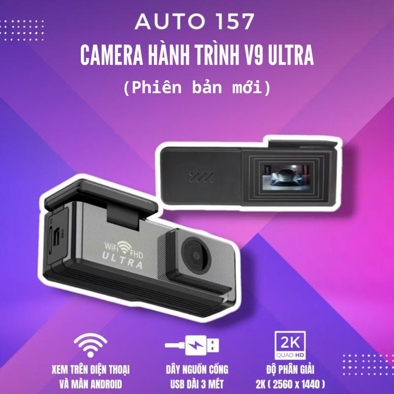 Camera hành trình V9 ULTRA, xem qua điện thoại ,kết nối màn android chất lượng 1080P