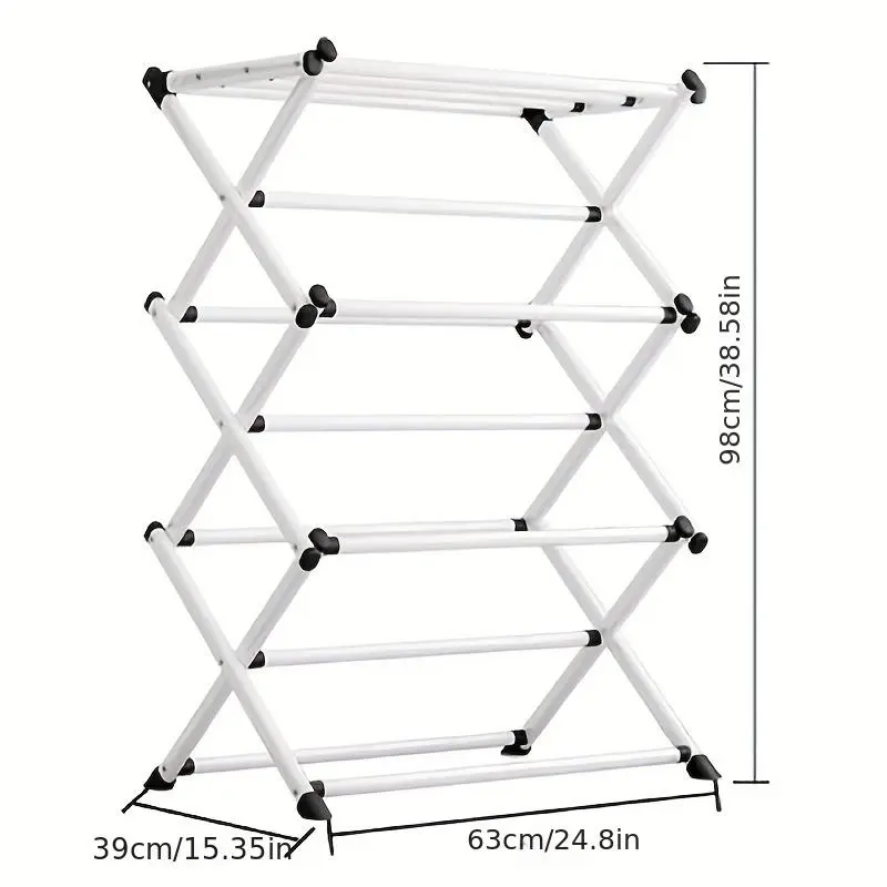 Multi-functional Foldable Clothes Drying Rack (1 Piece), Household Clothes Hanger, Towel Rack, Clothes Hanger, Bathroom Gadgets 2