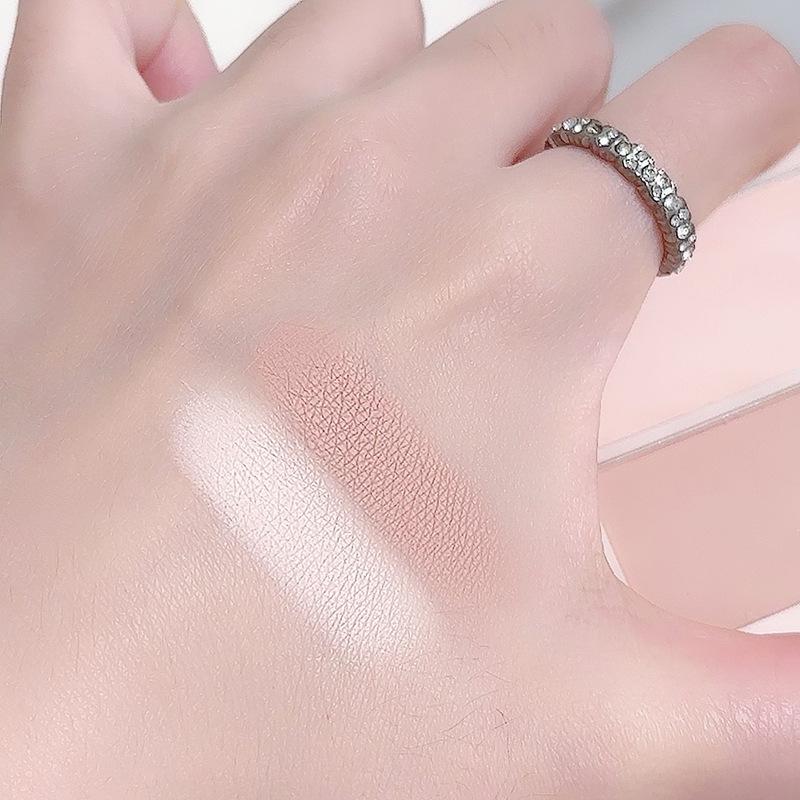 Product Introduction of Two-Color Comprehensive Plate Repair Natural All-Match Three-Dimensional Matte Blush Body Color Girl Tender Girl Makeup Blush 2