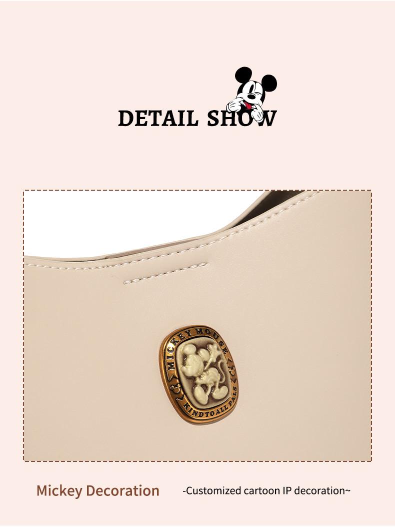 Product Introduction of Disney Genuine Mickey Co-Branded Series Shoulder Bag for Women, Niche Design Light Luxury Commuter Bucket Bag, Large-Capacity 41