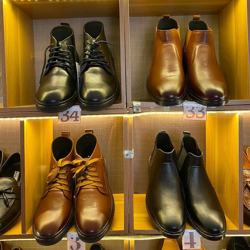 Giày chelsea bood và đốc cao cổ da bò