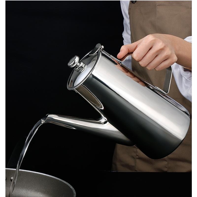 (Giá sỉ) Ấm inox dáng cao sang chuyên đựng trà, cà phê, nước gia vị lẩu nhà hàng 5