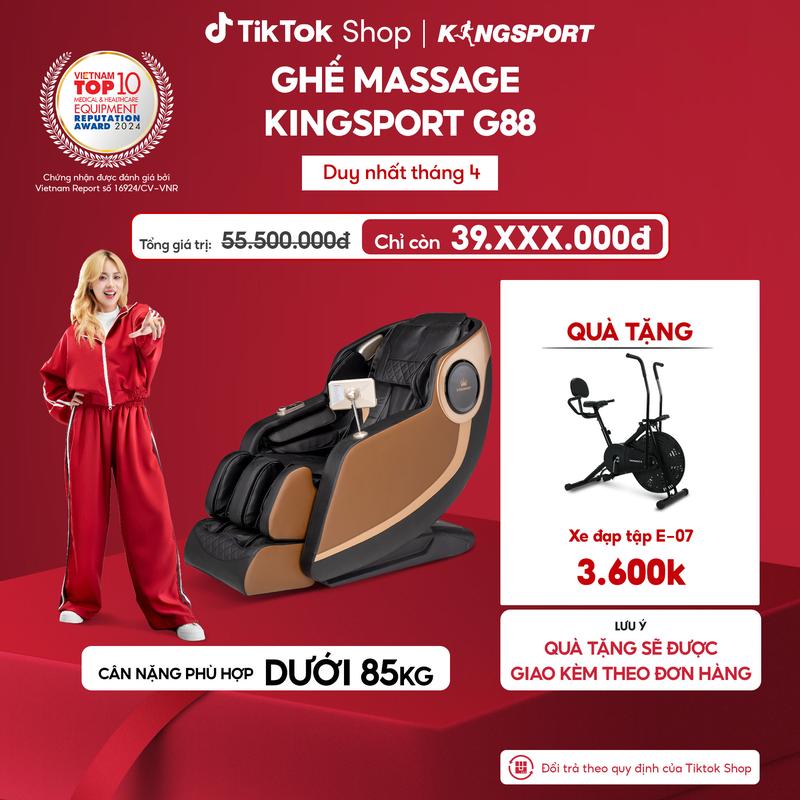 CHỈ GIAO MIỀN NAM I Ghế massage KINGSPORT G88 cao cấp con lăn 3D, hệ thống nhào ở bắp chân và con lăn bàn chân hiện đại
