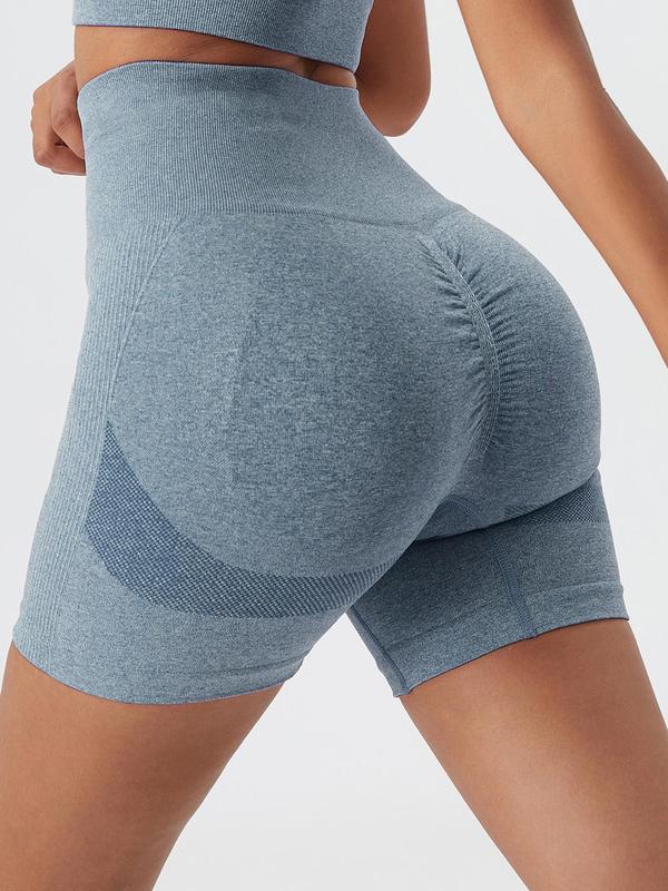 Women's Solid High Waist Biker Shorts, Casual Comfy Breathable Skinny Shorts for Yoga Gym Workout, Ladies Summer Bottoms, Activewear 3