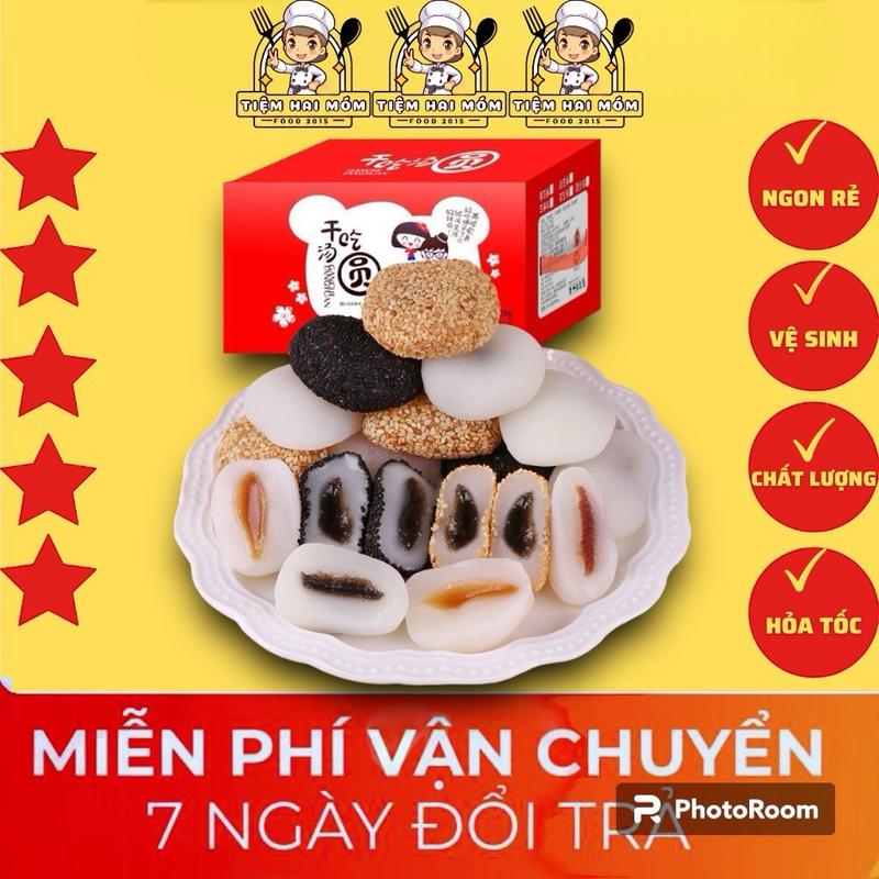 Thùng 2KG Bánh Mochi Hai Cô Gái Mix 4 Vị Hàng Xịn Đủ Cân Siêu Ngon Ít Ngọt Date Mới Thùng ~ 75-80 Cái Cake