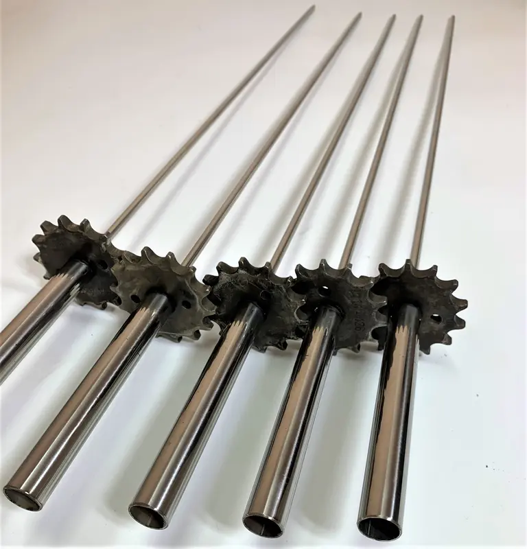 Xiên inox nướng thịt có bánh răng cho lò quay 1
