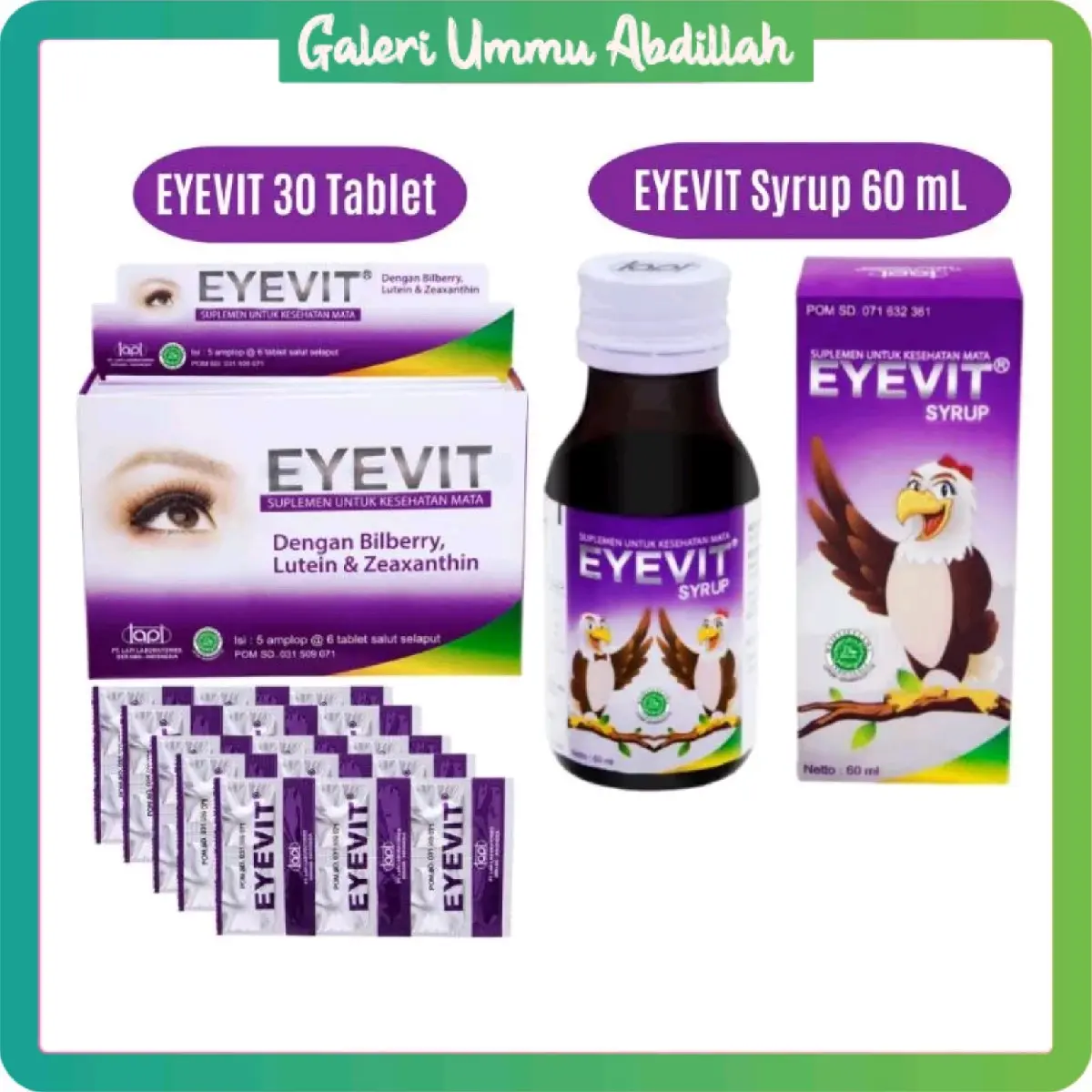 Eyevit Suplemen Kesehatan Mata Dewasa dan Anak Eyevit Table Eyevit Sirup 60 mL
