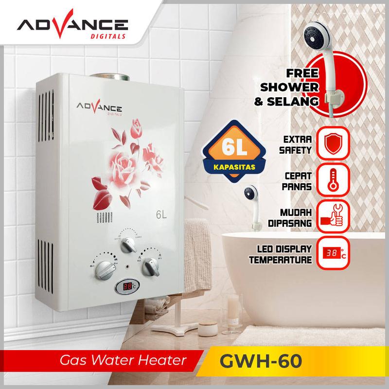 Product Introduction of 【COD】Advance GWH-60 Gas Water Heater Pemanas Air 6 Liter Free Shower Original Bergaransi 1 Tahun 8