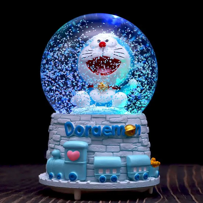 Doraemon Crystal Ball Music Box Transparent Ball Rotating Music Box Boys and Girls Graduation Gift Doraemon