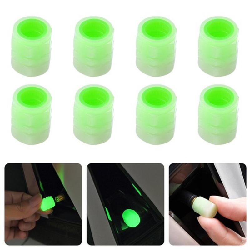 Product Introduction of 4PCS Luminous Valve Caps Fluorescent Night Glowing Car Motorcycle Bicycle Wheel Tyre Hub Luminous Valve Stem Caps Decors 18