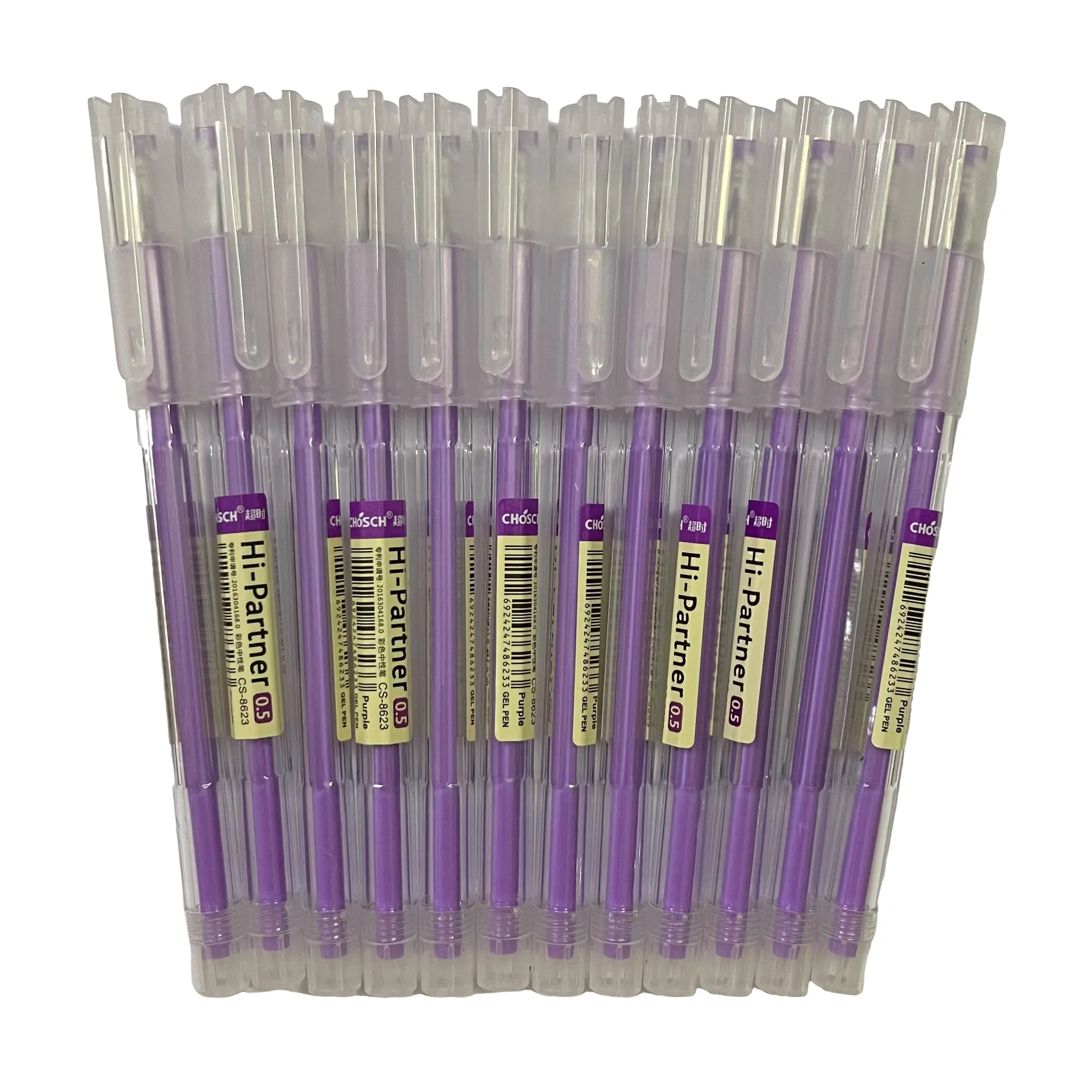 Chosch Bút Gel 8623 Xanh/Tím Đầu Bi 0.5mm Nét Thanh Mảnh Không Tắt Mực Hộp 12 Cây