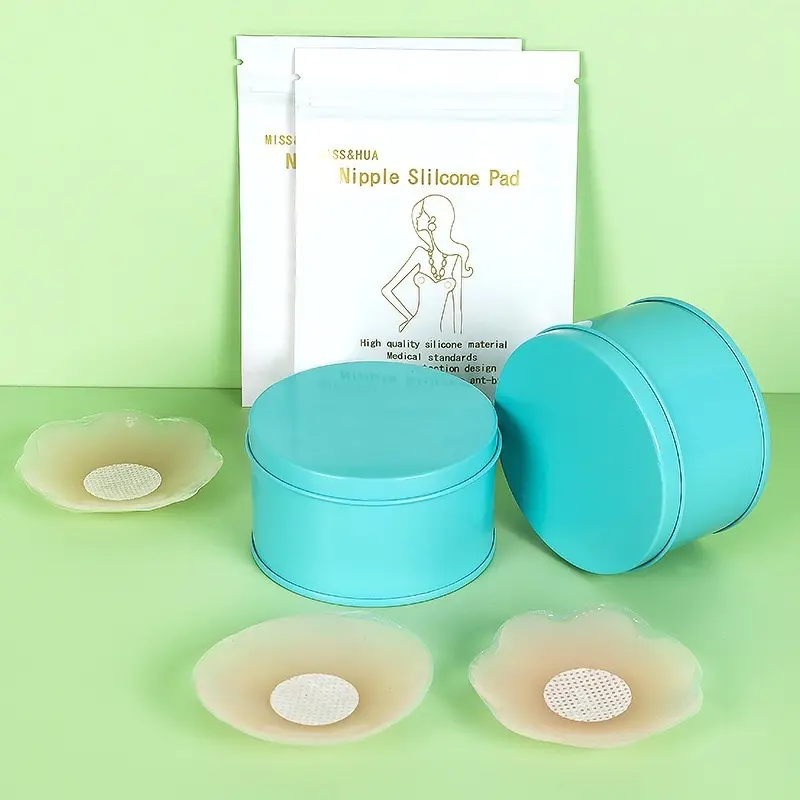 Hộp 10 Miếng Dán Nhũ Hoa Bằng Silicon An Toàn Tiện Lợi Nữ Women Voi Sen 7