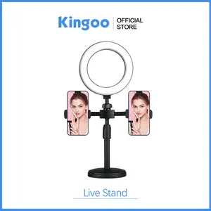 Ring light 16cm+Tripod +2 Holder HP Ring light Tripod Mini Stand HP Live stream Selfie Make Up Vlog Lampu