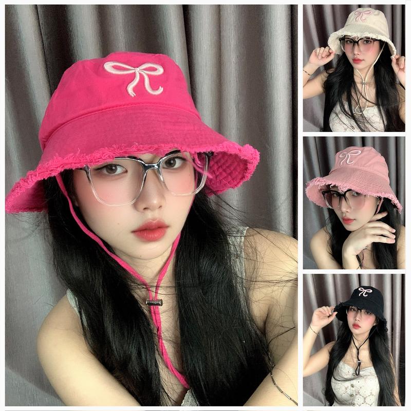 Mũ Bucket Tua Rua Nơ Vành Rộng Chống nắng Form Unisex Nam Nữ