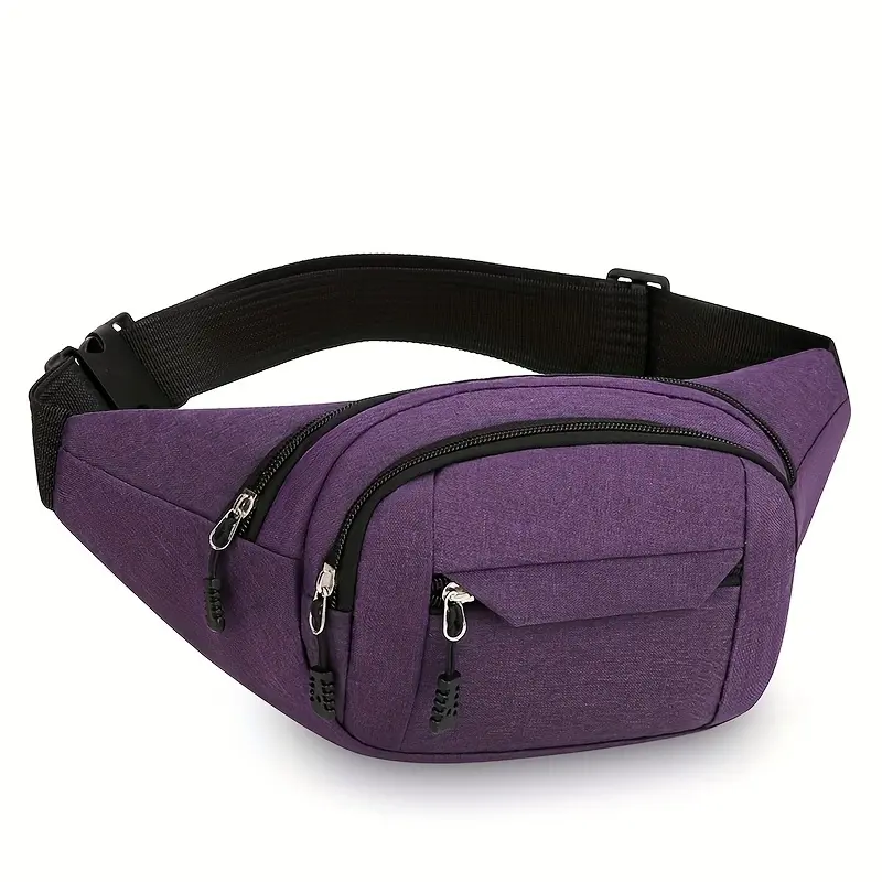 Men'S Nylon Waist Bag- Adjustable Strap, Multiple Zipper Pockets, Outdoor Sports Waist Bag, Suitable for Daily Commuting, Black, Multifunctional Travel Bag| Korean Style Bag| Adjustable shoulder strap bag, bag 8