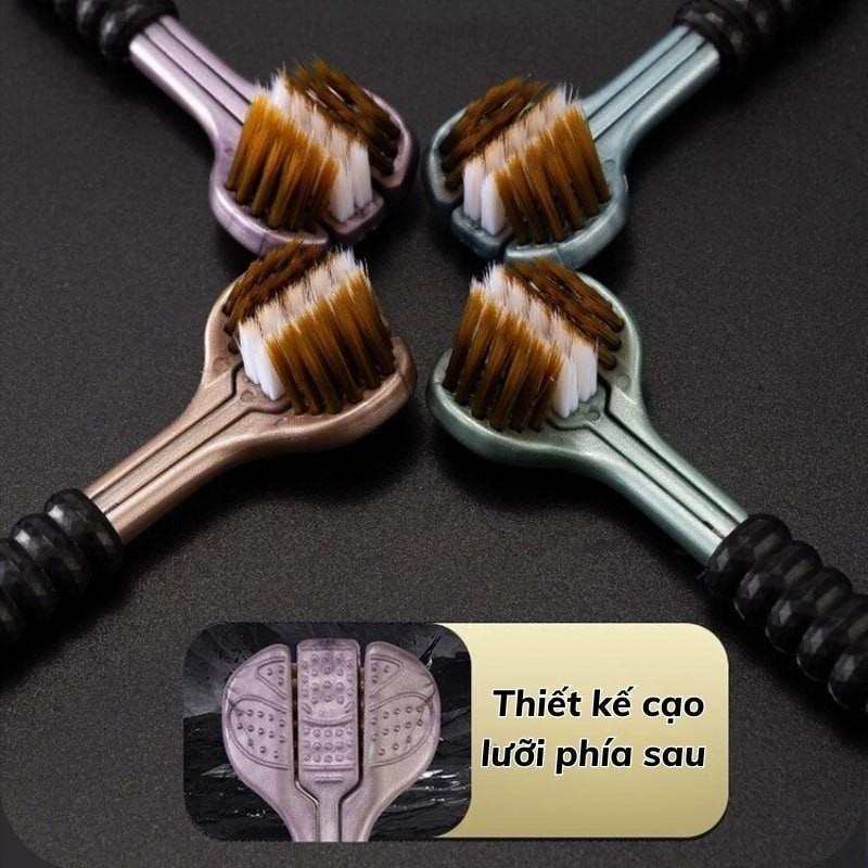 Hộp 4 Chiếc bàn chải đánh răng 3 Chiều JYoohome Bàn chải chải êm ái Làm sạch sâu đánh sạch mảng bám