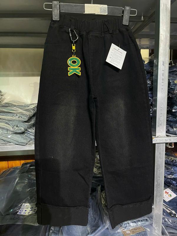 Quần jean A29 cho bé gái co giãn 4 chiều, size từ 20-60kg, dài quần 70-94cm, nơ ống suông, giá 125k 6