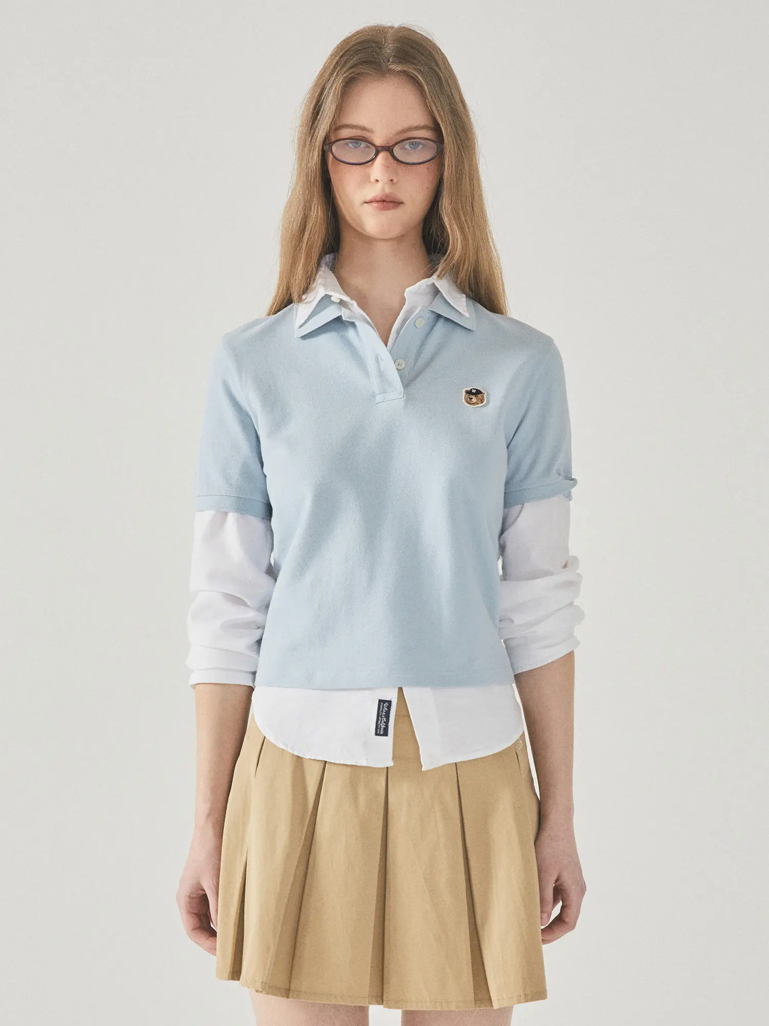 WHOAU Áo thun Steve Crop Collar T-Shirt_WHHAF2411F