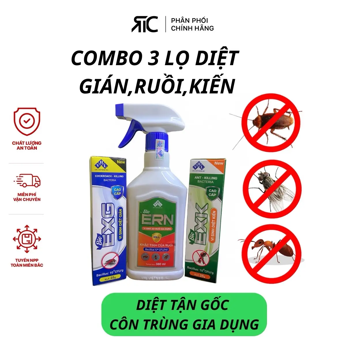 Combo 2 Lọ Diệt Côn Trùng Sinh Học - Diệt Gián Diệt Ruồi Cao Cấp Hiệu Quả Tức Thì