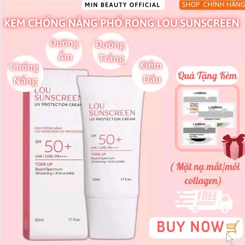 Kem Chống Nắng Kiềm Dầu Lou Suncreen Phổ Rộng - Kháng Nám - Kháng Mụn - Dưỡng Trắng