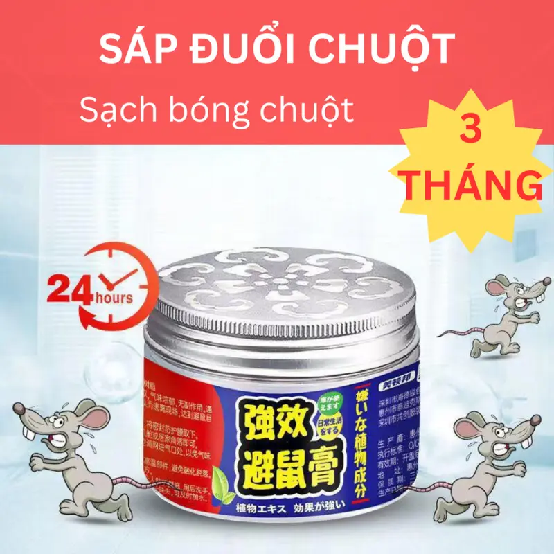 Sáp Đuổi Chuột, Hộp Đuổi Chuột Ô Tô, Chiết Xuất Thực Vật Long Não, Tinh Dầu Ớt, Bạc Hà 0