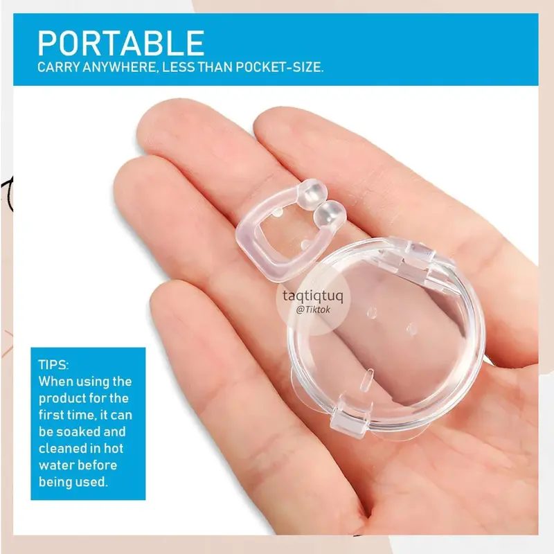 Alat Anti Dengkur Magnet Silikon Anti Ngorok Magnetic Noseclip Silicone Snoring Free Snoring Devise Penghilang Ngorok Penghilang Dengkur Anti snoring Snore Stopper Solution Nose Clip for Healthy Sleep Therapeutic Magnets Medical Aman Muka 1