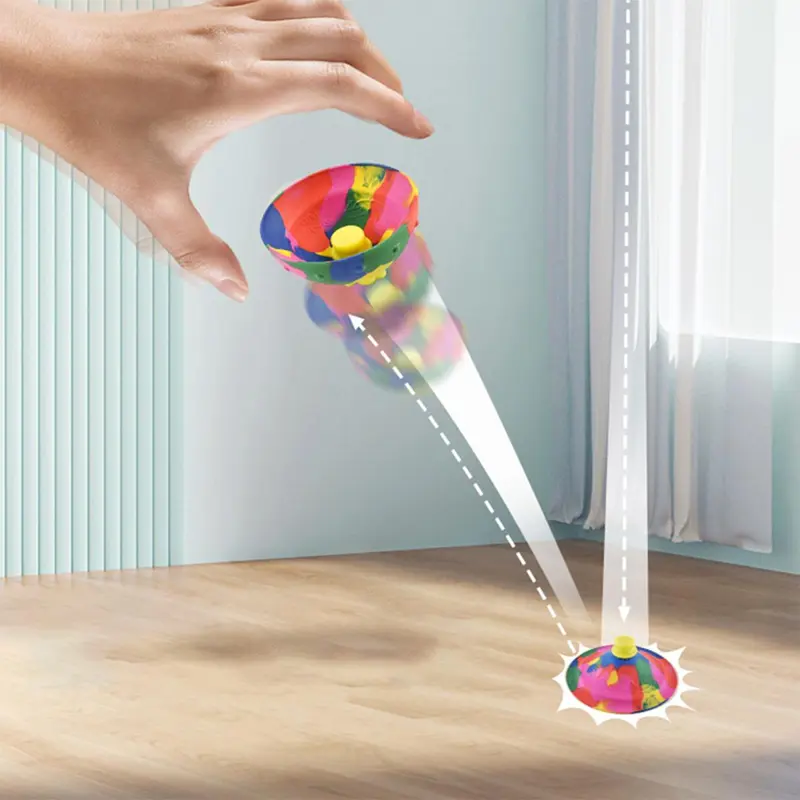 5pcs Bouncing Toy, Multicolor Rotating Bouncing Bowl Shaped Fidget Toy, Leisure Toys For Kids And Adults, Valentine's Day Gift 7