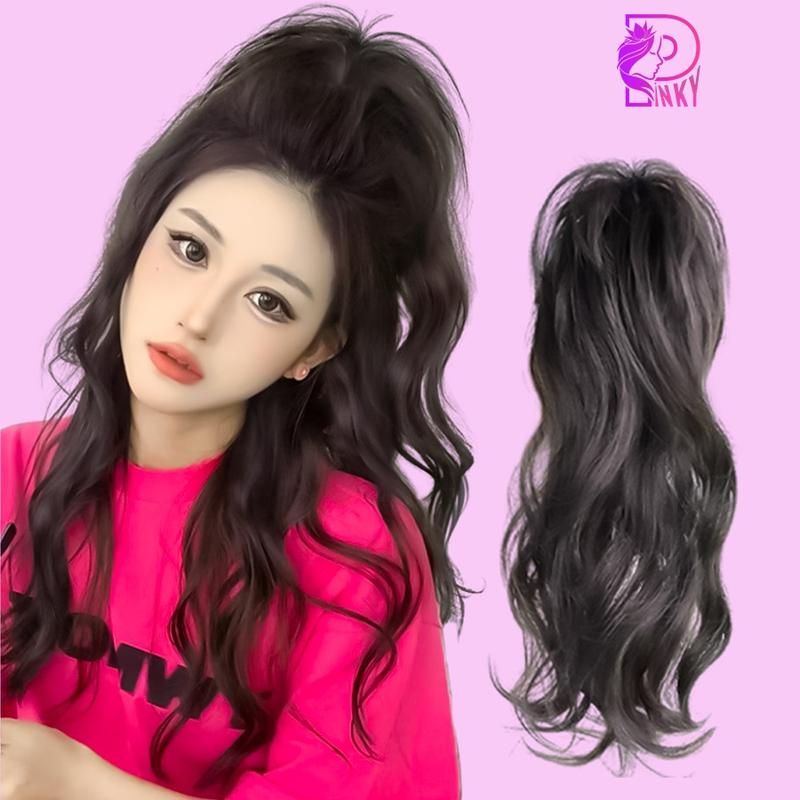 Tóc ngoạm đuôi ngựa kẹp cao Pinky - Kẹp tóc giả đuôi ngựa cao xoăn dài 35cm mới nhất Women Wig