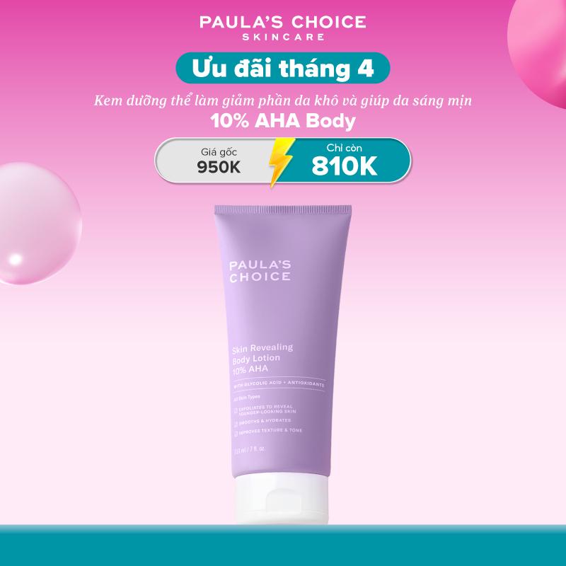 Kem dưỡng thể giúp làm sáng da chứa 10% AHA Paula's Choice Skin Revealing Body Lotion 10% AHA 210ml B5900