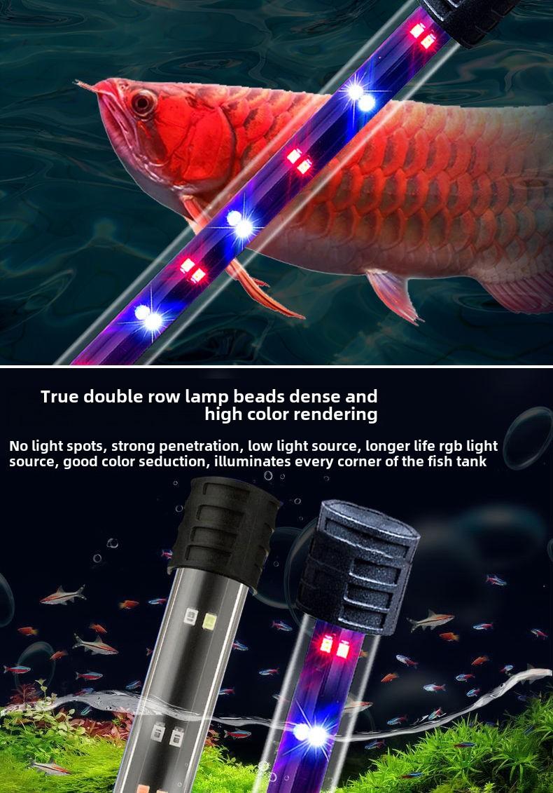 Product Introduction of Fish Tank Light LED Waterproof Lighting Aquarium Submersible Dragon Fish Light Super Bright Color Enhancing Small Tri-Color Fish Tank Light 19