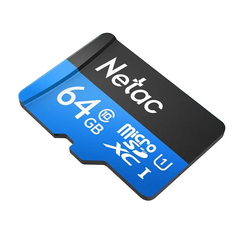 Netac MicroSD P500 Standard MicroSDHC/SDXC with SD Adapter 16GB/32GB/64GB/128GB U1/C10 up to 90MB/s Retail Pack Card 4