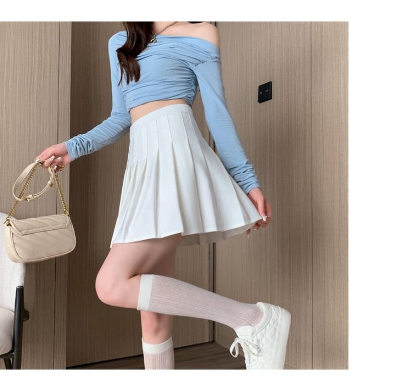 Product Introduction of Chân Váy Xếp Ly, Chân Váy Đồng Phục JK, Chân Váy Nửa, Chân Váy Mùa Xuân / Mùa Hè, Eo Co Giãn, Kéo Dài, Quần An Toàn, Có Khóa Kéo 21