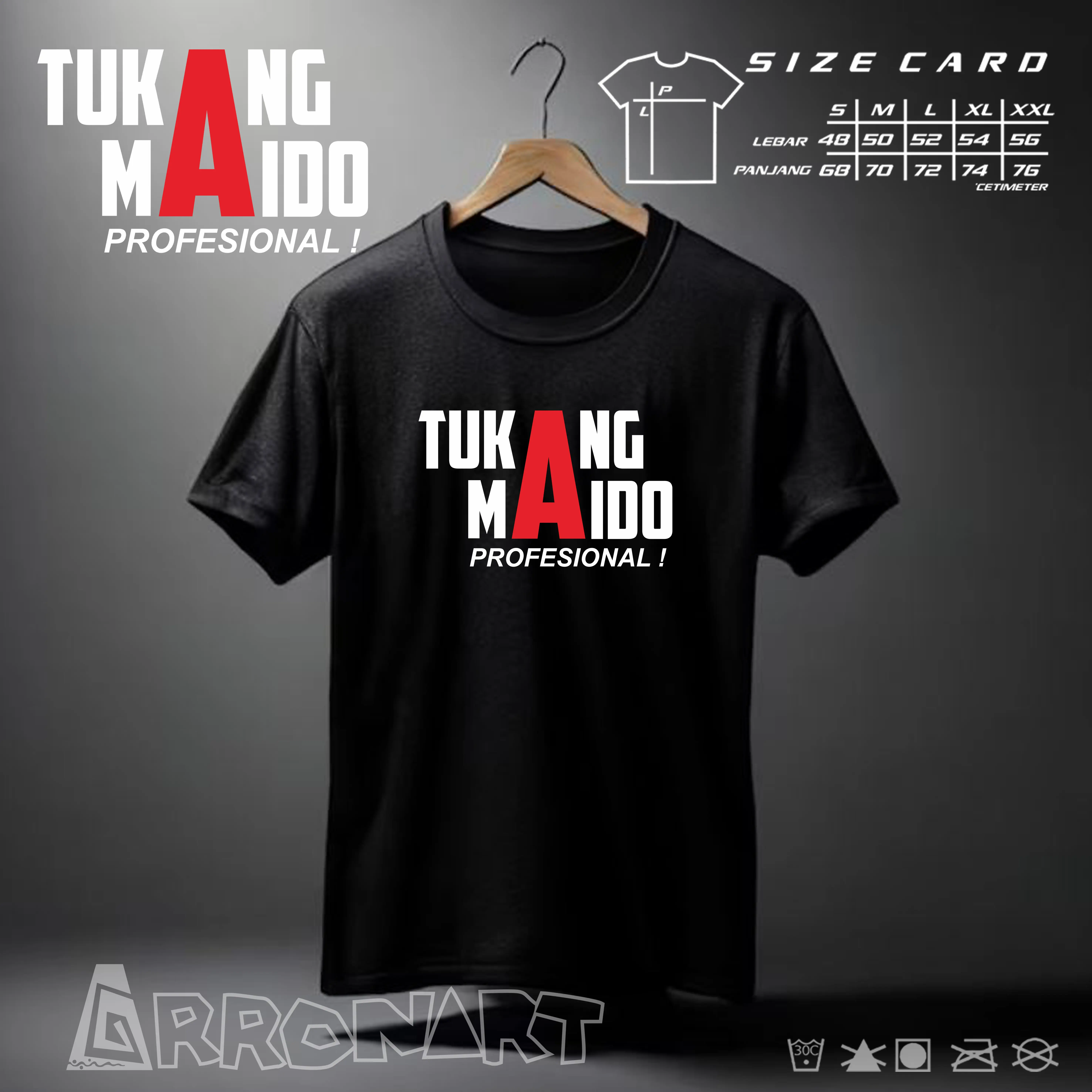 KAOS KATA - KATA TUKANG MAIDO PROFESIONAL Jeans Kerah Nyaman Oblong