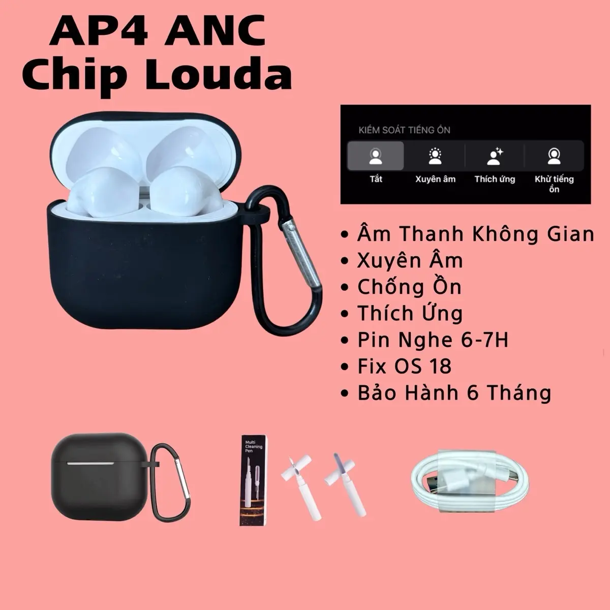 Tai Nghe AT A4 Chip Louda, âm thanh hay, mic thua âm, màng loa to. bảo hành 6 tháng