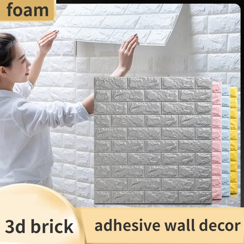 Giấy Dán Tường Dính Để Trang Trí Tường, Giấy Dán Tường 3D Chống Thấm Nước, Panner, Miếng Dán Tường Gạch, Giấy Dán Tường Xốp, Thiết Kế Giấy Dán Tường Phòng Ngủ 8