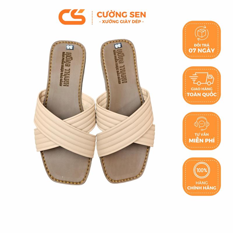 VS023 Dép bệt nữ quai bản chéo sọc BH, Mũi vuông ,mềm dẻo ,êm chân,cường sen Cao Su DéP Đồng GiàY Kim Tuyến Shoes Sandal Nhung depnuhottrend  2023