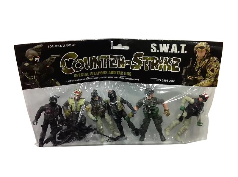 Product Introduction of Military Soldier Toy Model, 6 Police Soldiers Model, with Movable Joint, Play House Toys 7