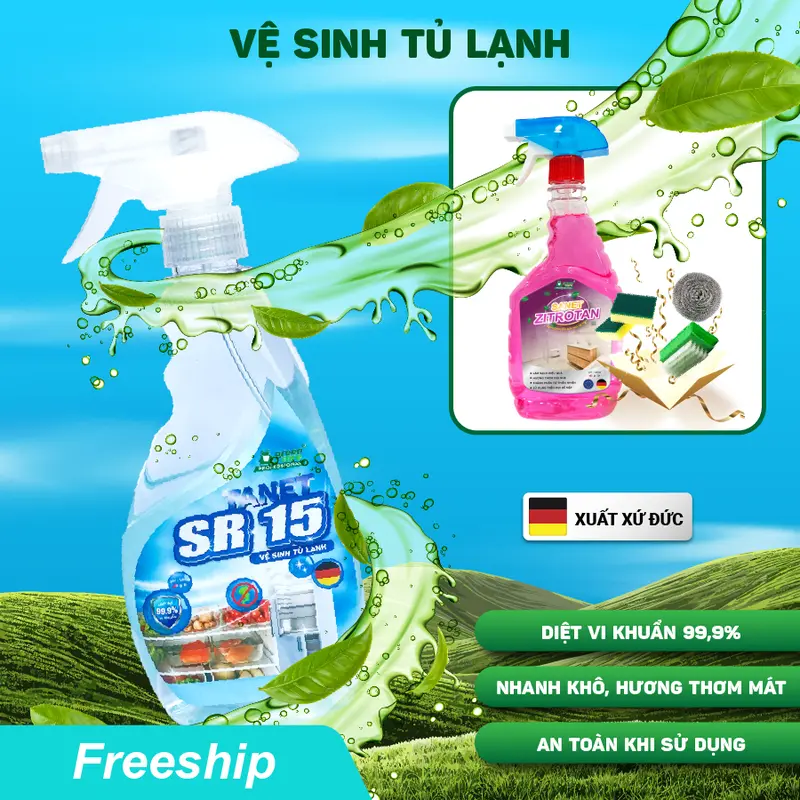 Chất lỏng làm sạch tủ lạnh, sr15, 500ml, nuoc lausan, bình Xịt tủ lạnh, mua một món quà 0