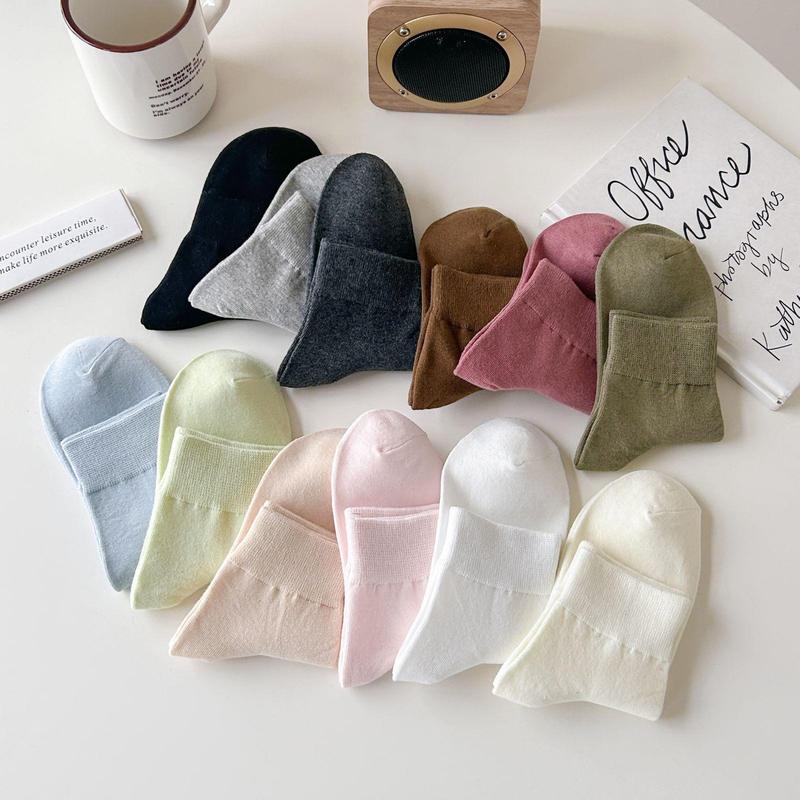 【URBAN Ankle Socks】Minimalist Cotton Japanese Style Breathable Casual Ankle Socks Plain Solid Colors Ankle Invisible School Socks Office Socks Unisex Summer Socks Spring Autumn Socks Stretchable Comfortable  Colorful  Womenswear Lingerie Women Lady Basic