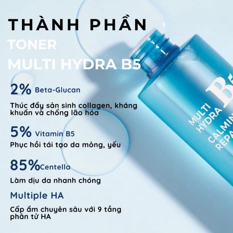 [Giảm giá cho khách hàng mới] Nước Hoa Hồng PrettySkin Multi Hydra B5 Calming & Repairing Toner Phục Hồi Dưỡng Trắng 3